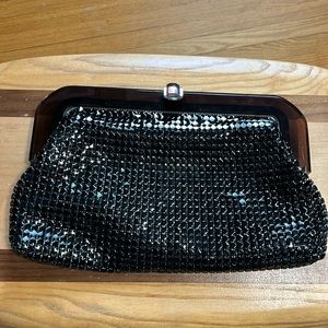 Vintage black metal mesh handbag